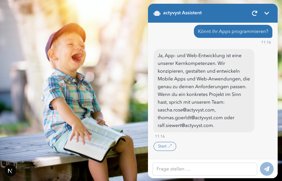 actyvyst ChatBot - KI-Assistent für unsere Website