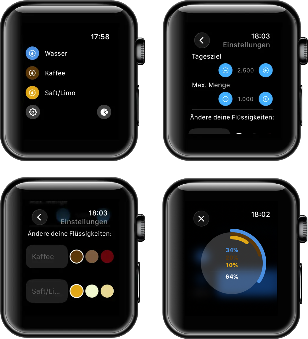 u.drink - App zur Erfassung der Flüssigkeitszufuhr